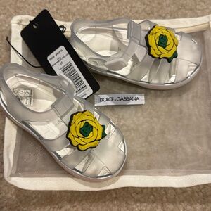 Used Dolce and Gabbana kids sandals Rasparent /yellow . Very cute